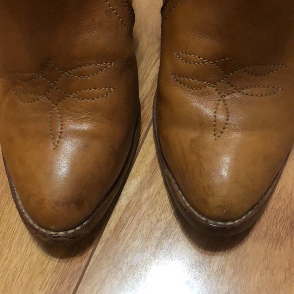 Vintage Tan Brown Western Cowboy Boots Women’s Sz 7.5, Revette Creations Romania - Picture 4 of 8